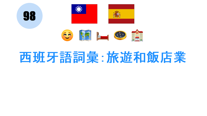 西班牙語詞彙：旅遊和飯店業